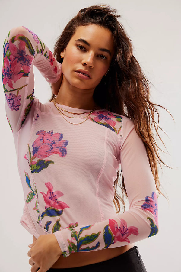 free people betty's garden top pink combo