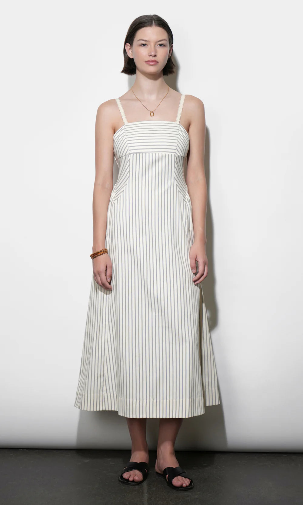 riley cream stripe midi dress Explore DISSH's New Season Womens Clothing Styles