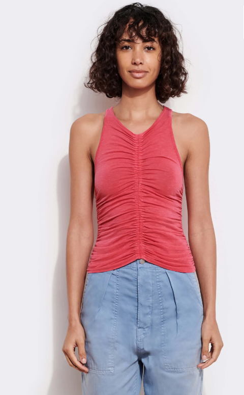 sundry ruched scarlet tank top