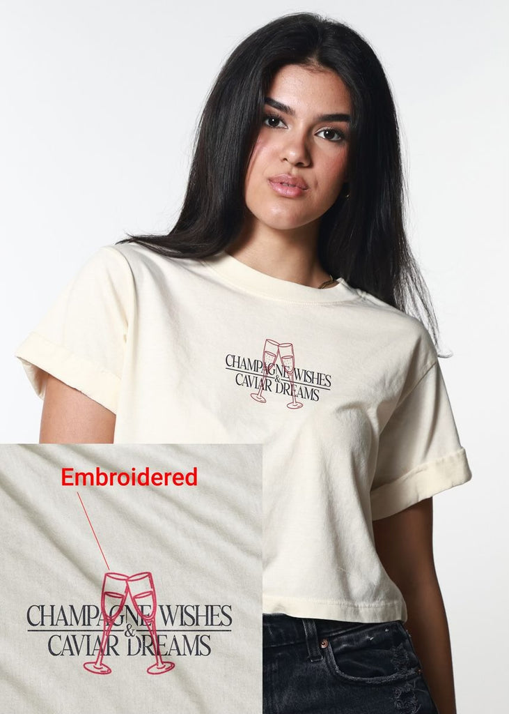 Girl Dangerous Champagne Wishes Tee Off White