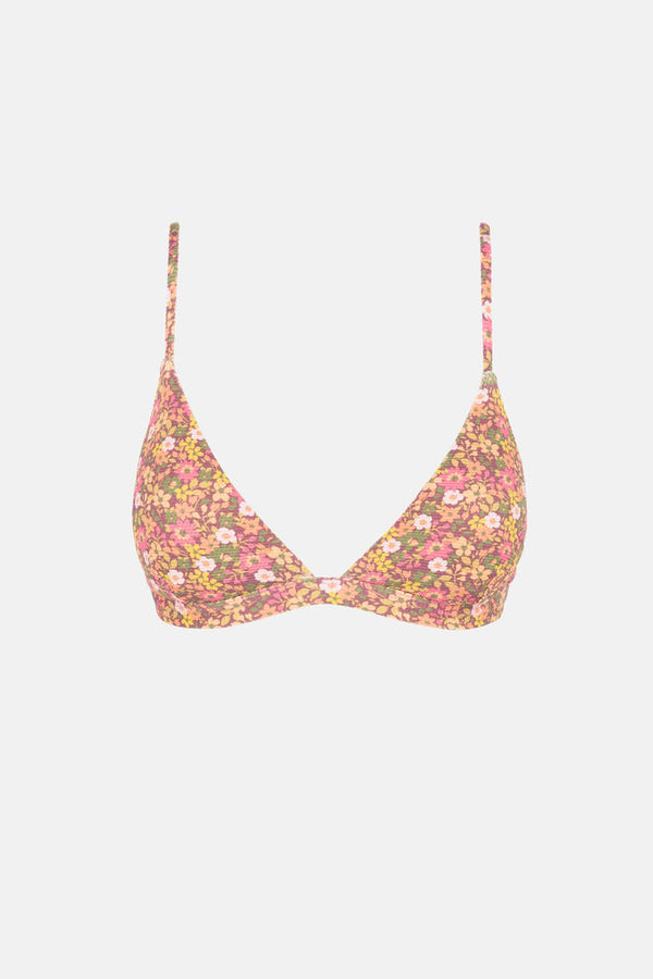 Rhythm Maria Floral Bralette Bikini Top Pink