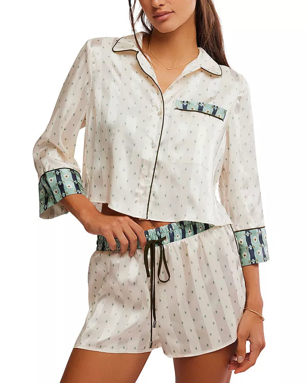 Free People Pillow Talk PJ Set Harbor Combo