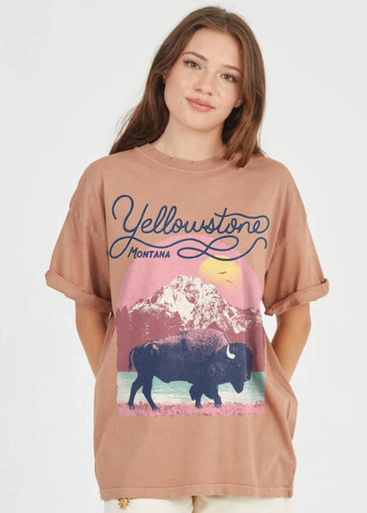 Yellowstone Bison tee clay