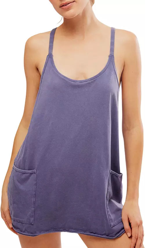 Free People Movement Hot Shot Mini Dress Blue Indigo