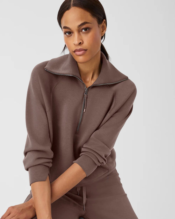 spanx air essentials half zip smoke