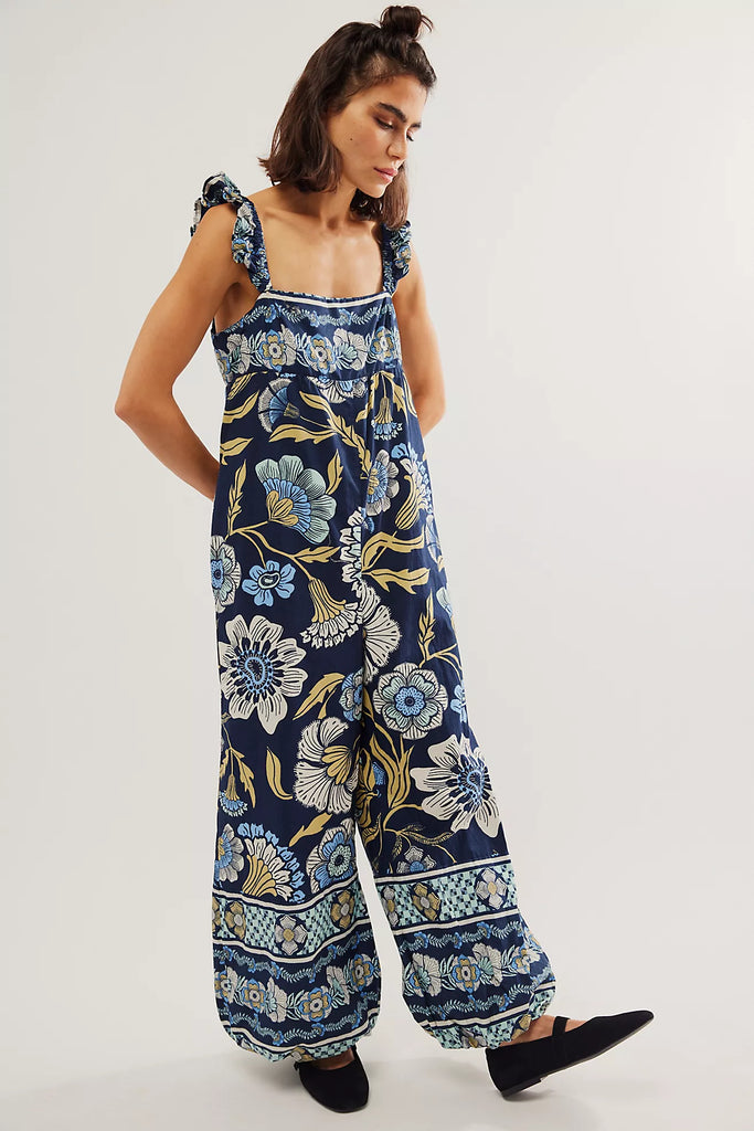 free people Bali Albright jumpsuit navy combo