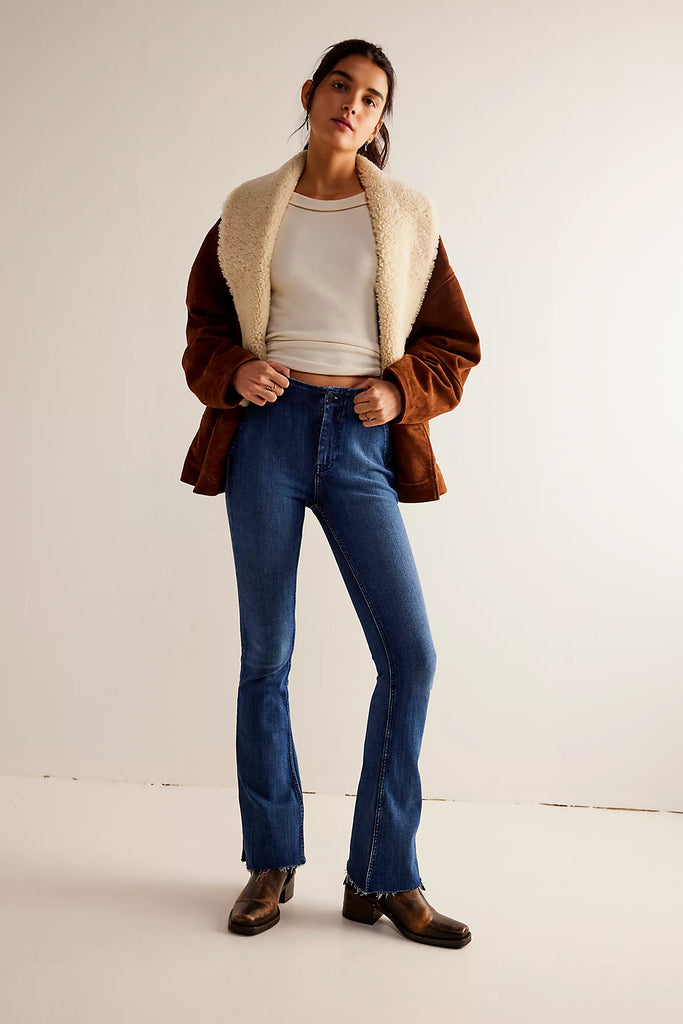 free people level up slit bootcut jean night sky