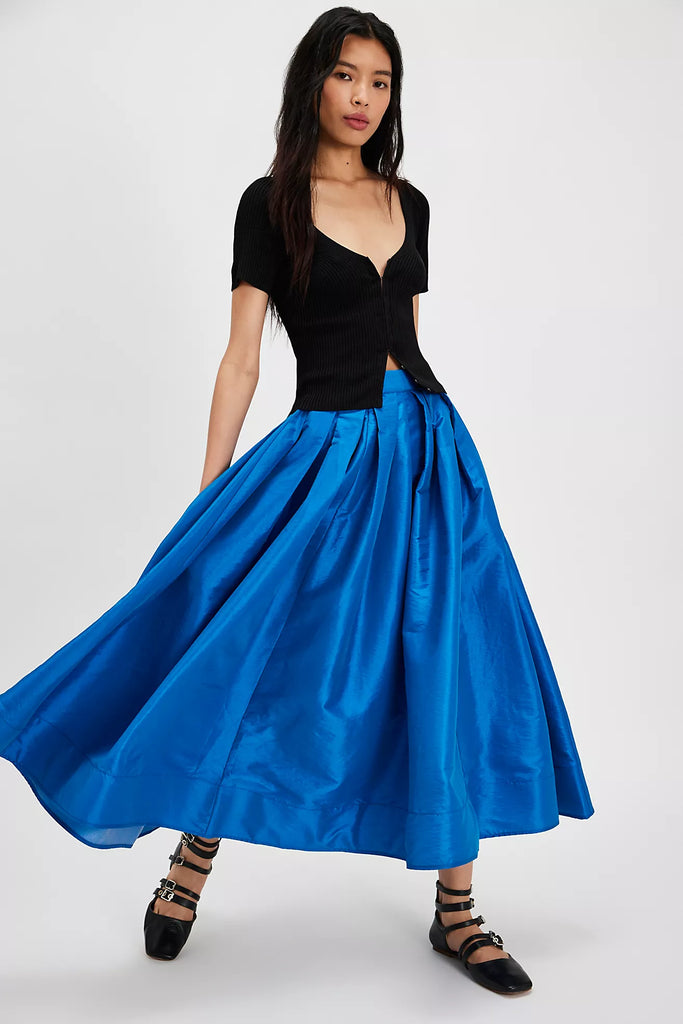 free people Emilia full skirt blue