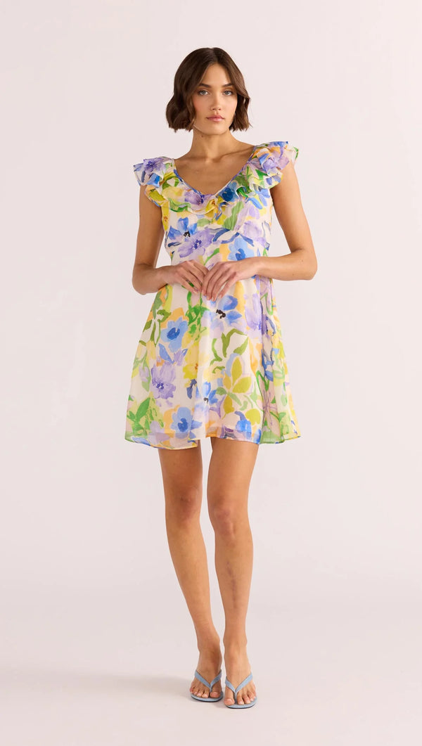 mink pink fable frill ini dress floral