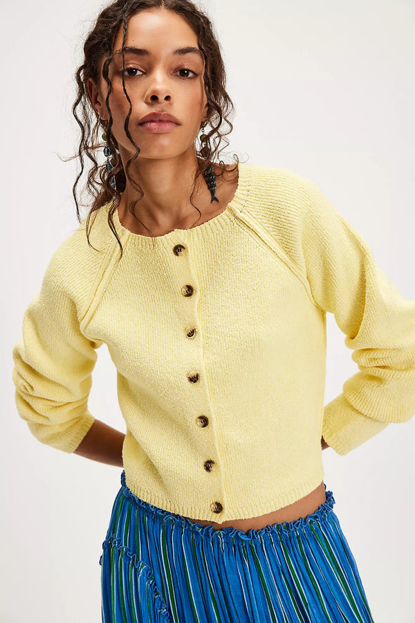 free people Sydney shrunken cardi yellow