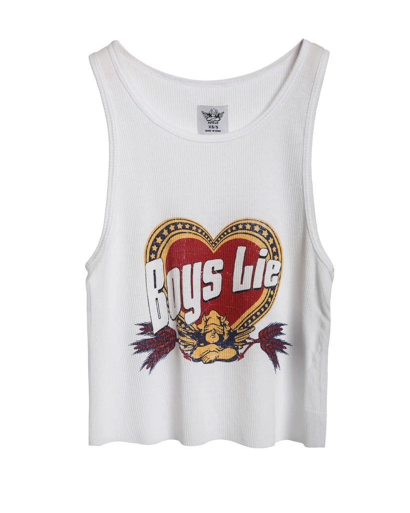 Boys Lie Breakfast Beers Beige Tank white