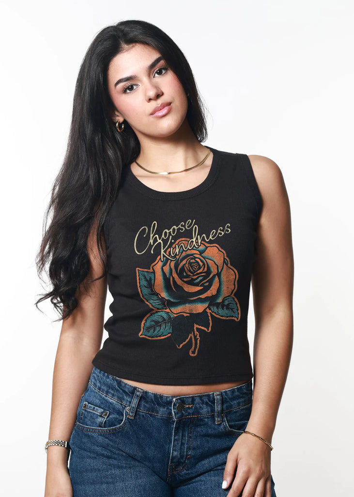 girl dangerous choose kindness tank top black