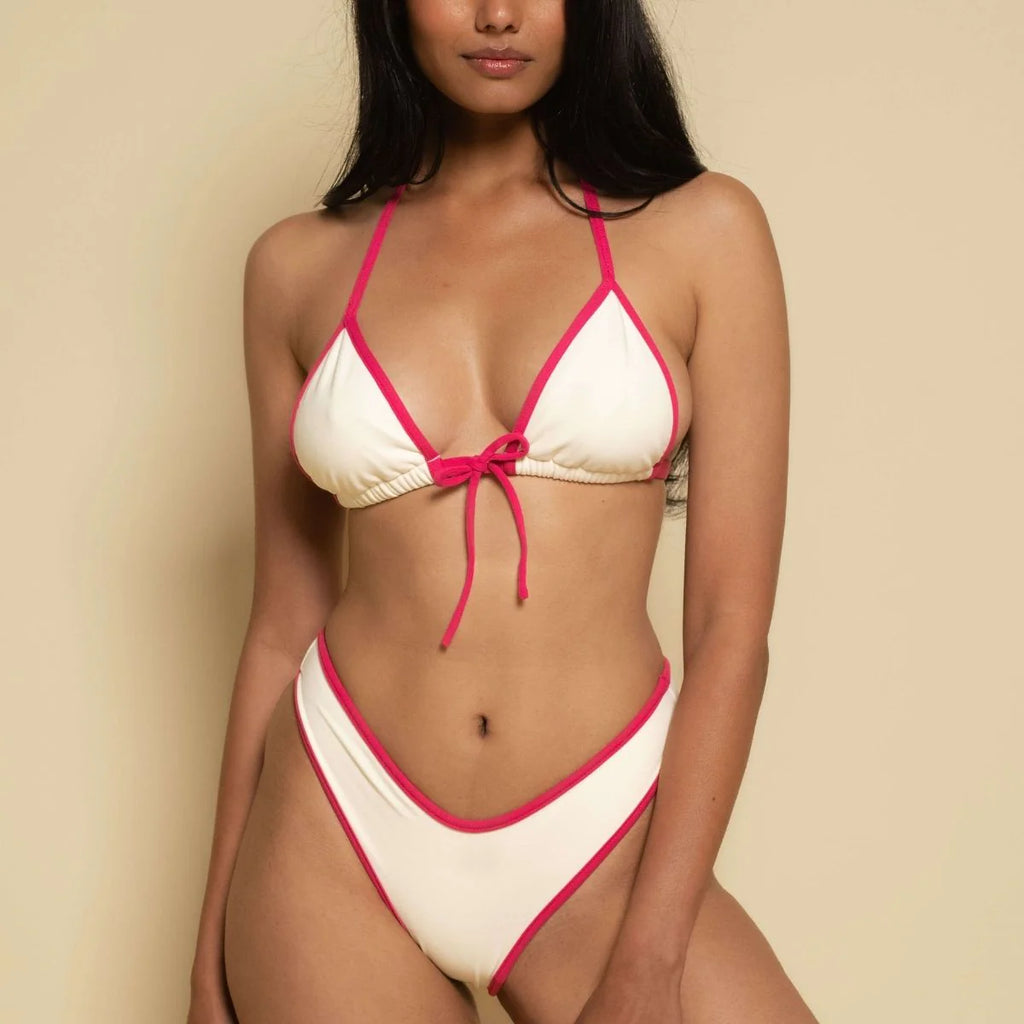 Montce Cream Raspberry Binded Lulu Bottoms