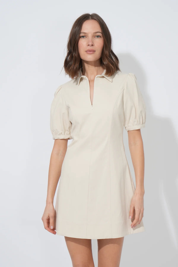 Adelyn rae kaia cotton shirt dress cream