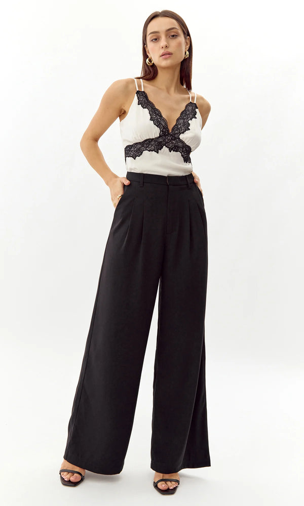 greylin stanley wide leg trouser black