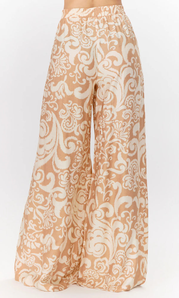 Demi Print Wide Leg Pant Chestnut