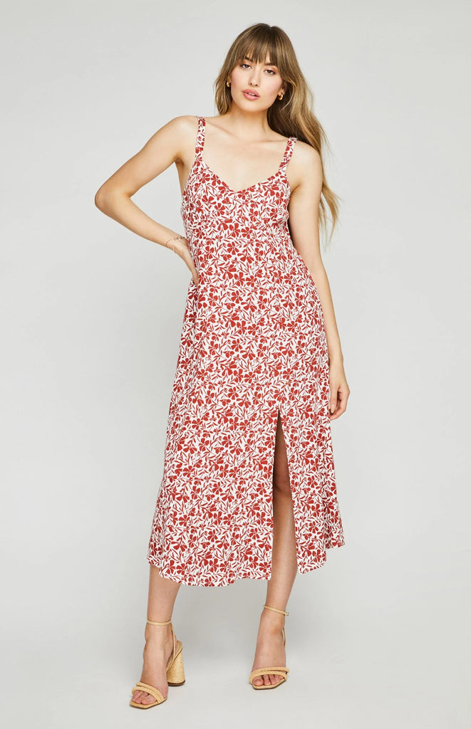 gentle fawn esme midi dress chili floral