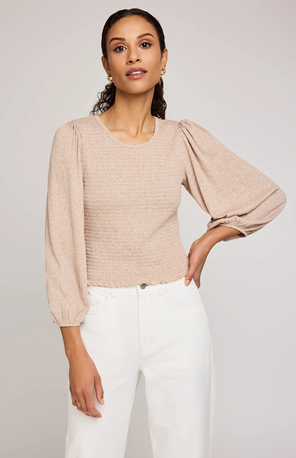 gentle fawn mischa knit top taupe heather