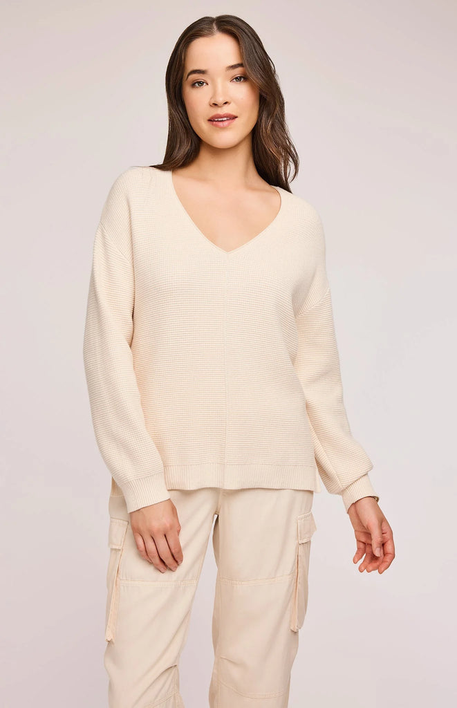 gentle fawn lisbon v neck sweater cream