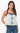 Laira Embroidered Tie Front- White and Navy 