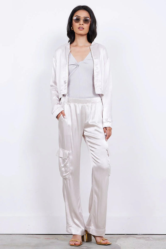 la made agnes silky cargo pant oyster