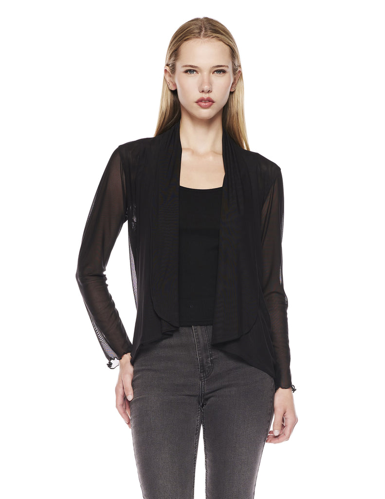 sapling cardigan black mesh viereck