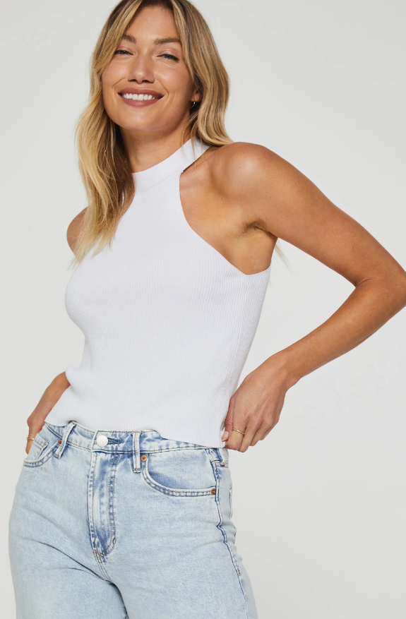 another love evie white tank top halter