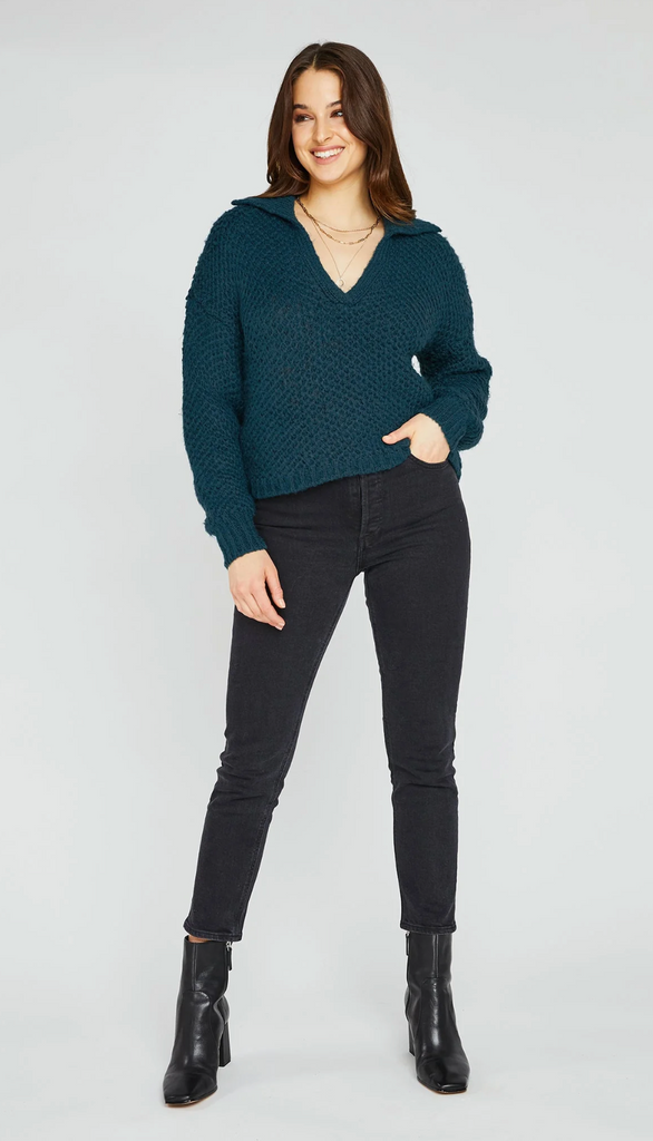 gentle fawn levy v-neck sweater spruce