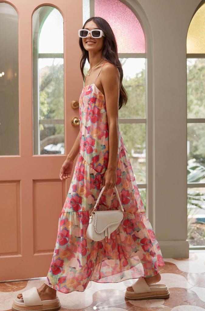 mink pink freyano maxi dress floral