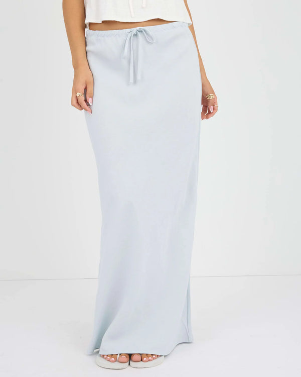 Rhythm Bias Cut Maxi Skirt Blue