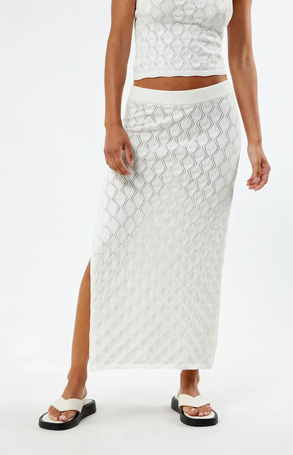 Rhythm Daisy Knit Skirt White