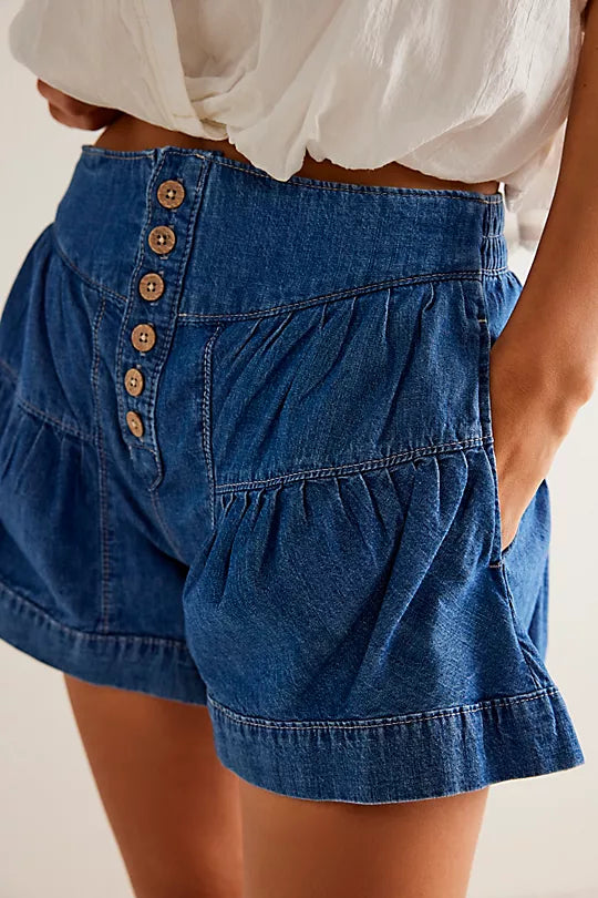 Free People Fleur Denim Short True Blue