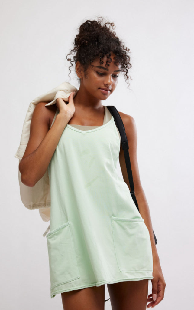 free people movement hot shot mini dress pistachio