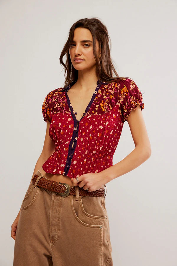 free people Bella blouse red earth