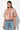 Karina Printed Top with Mini Front Ties- Warm Muave