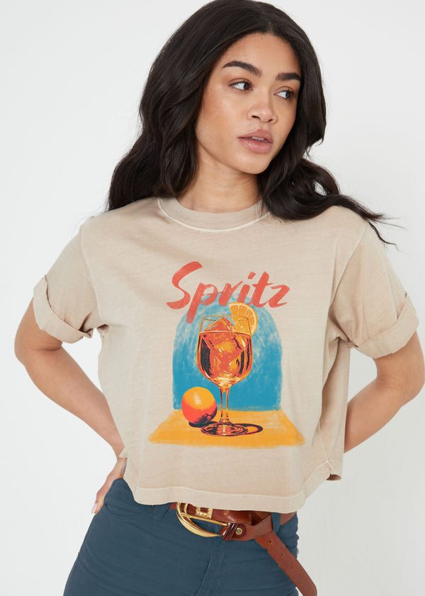 Girl Dangerous Spritz Tee Tan