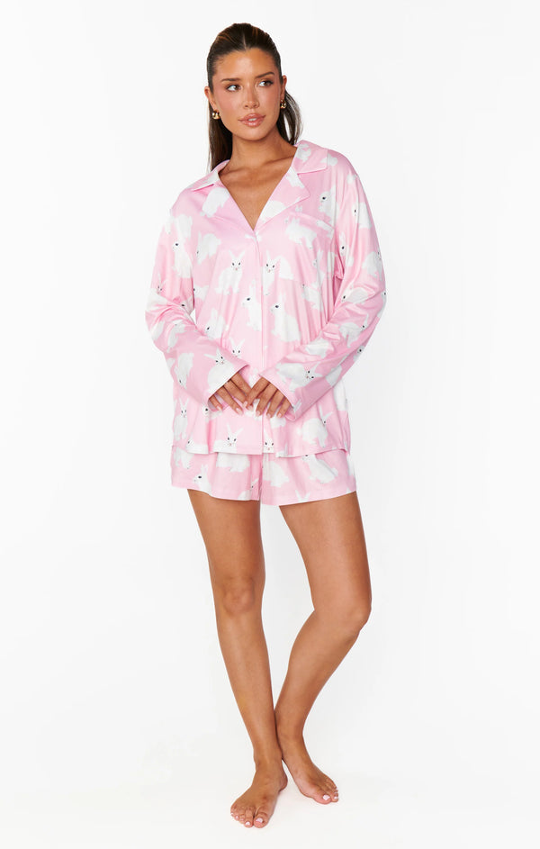 show me your mumu favorite pj set pink bunnies