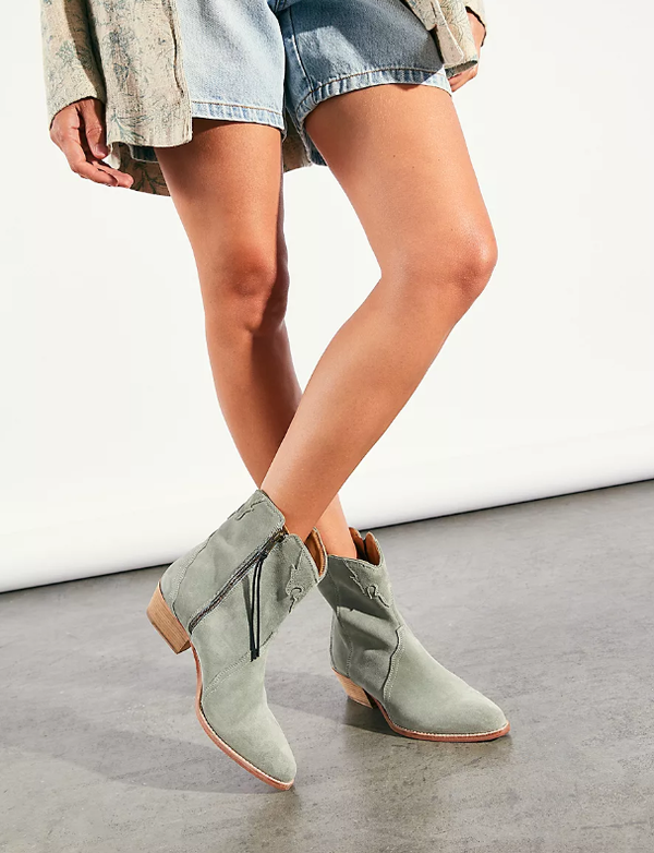 free people new frontier western boot dusty blue suede